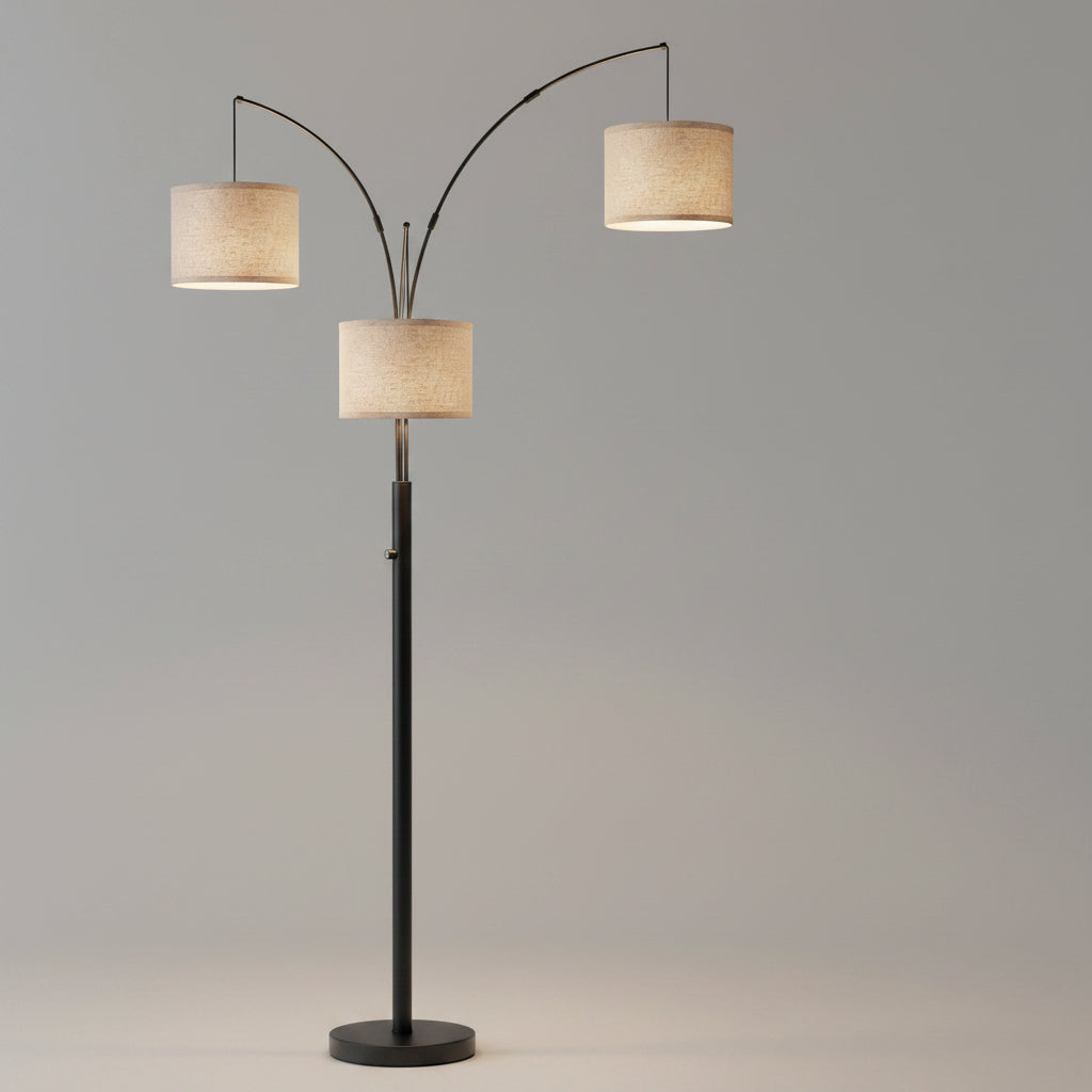 Three-Color Temperature & Dimmable Three-Head Floor Lamp Create A Cozy Home Lighting Ambiance