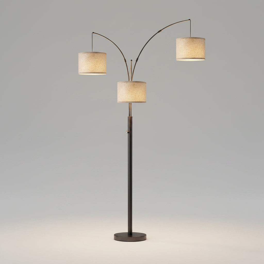 Three-Color Temperature & Dimmable Three-Head Floor Lamp Create A Cozy Home Lighting Ambiance